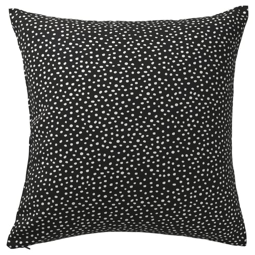 BJÖRKGRÅMAL غطاء وسادة, أسود/أبيض, 50x50 سم
