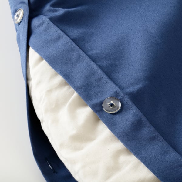 BLODNÄVA غطاء لحاف و ٢ غطاء مخدة, أزرق غامق, 240x220/50x80 سم