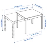 EKEDALEN / ÄLVSTA طاولة وكرسيان, سنديان/خيزران طلاء كروم, ‎80/120 سم‏