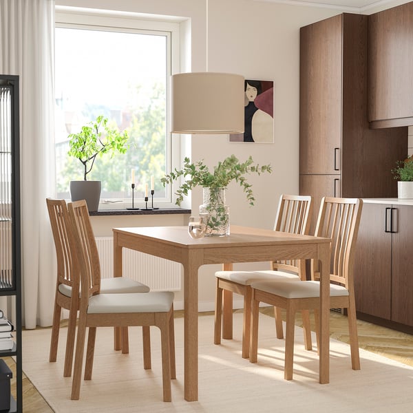 EKEDALEN طاولة قابلة للتمديد, سنديان, ‎120/180x80 سم‏