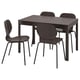 إختيار: EKEDALEN / SIGTRYGG طاولة و 4 كراسي, بني غامق/بني غامق أسود, ‎120/180x80 سم‏