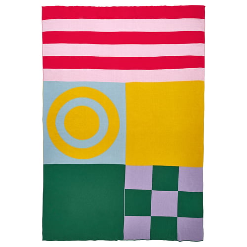 GREJSIMOJS بطانية, نقش/عدة ألوان, 130x170 سم