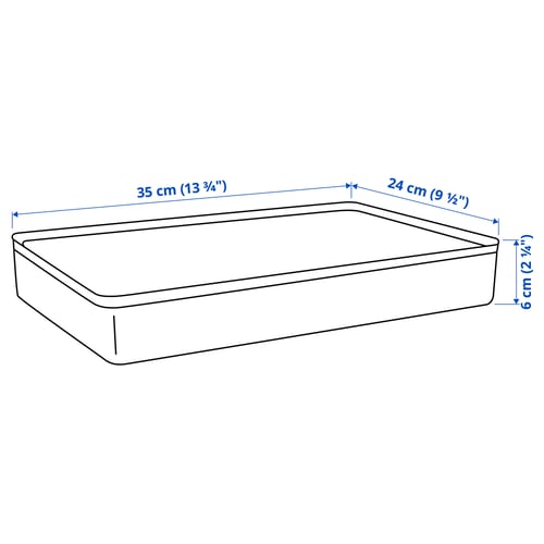 HARVMATTA صندوق بغطاء, فحمي, 24x35x6 سم