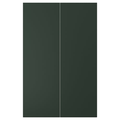 HAVSTORP طقم باب خزانة قاعدة زاوية 2 قطعة, أخضر زيتوني, 25x80 سم