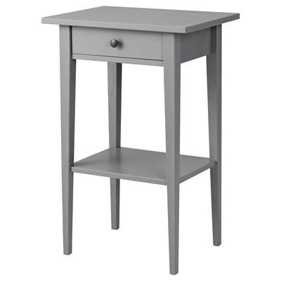 HEMNES طاولة سرير جانبية, رمادي مصبوغ, ‎46x35 سم‏