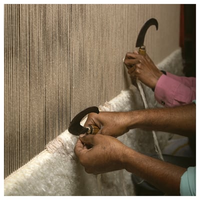 JULGRANSGRÄS سجادة، وبر طويل, أبيض/صناعة يدوية, ‎240x300 سم‏