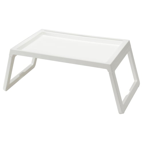 KLIPSK صينية سرير, أبيض