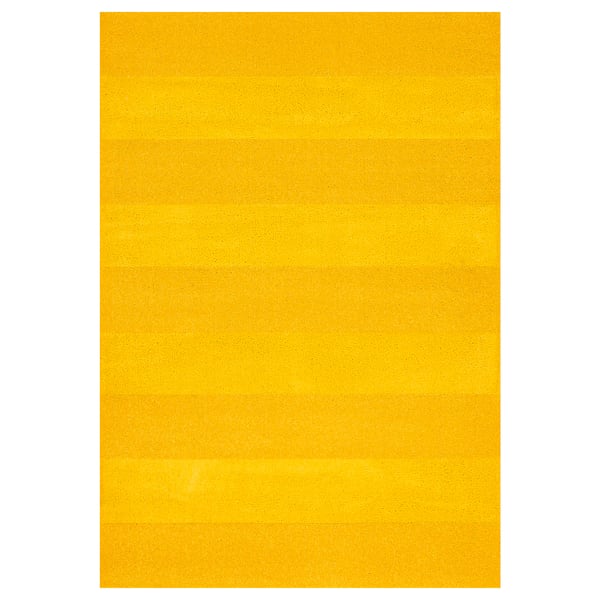 LANDSVÄG سجادة، وبر قصير, أصفر, 133x195 سم