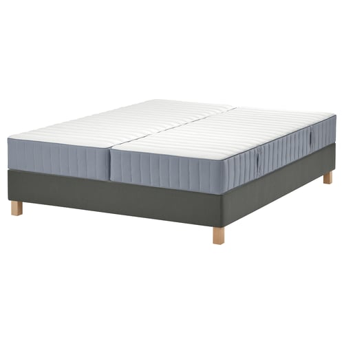 LYNGÖR سرير ديفان, Valevåg صلبة/أكثر صلابة/أزرق فاتح رمادي غامق, 180x200 سم