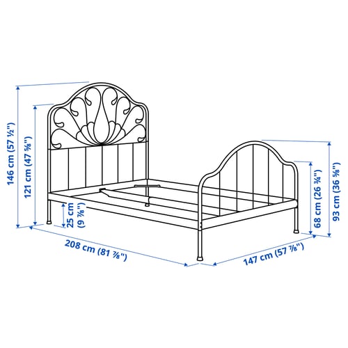 MELLGRUND هيكل سرير, أبيض-عاجي, 140x200 سم