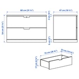 NORDLI خزانة بـدرجين, أبيض, ‎80x54 سم‏