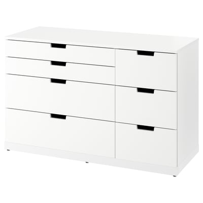 NORDLI خزانة بـ 7 أدراج, أبيض, ‎120x76 سم‏
