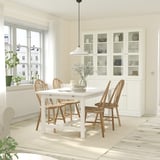 NORDVIKEN / SKOGSTA طاولة و 4 كراسي, أبيض/سنط, ‎152/223 سم‏