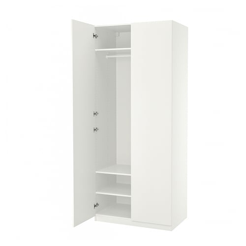 PAX / FORSAND دولاب ملابس, أبيض/أبيض, 100x60x236 سم