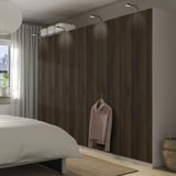 PAX / STORKLINTA تشكيلة دولاب ملابس., رمادي-بيج/بني غامق مظهر سنديان مصبوغ, ‎300x60x201 سم‏