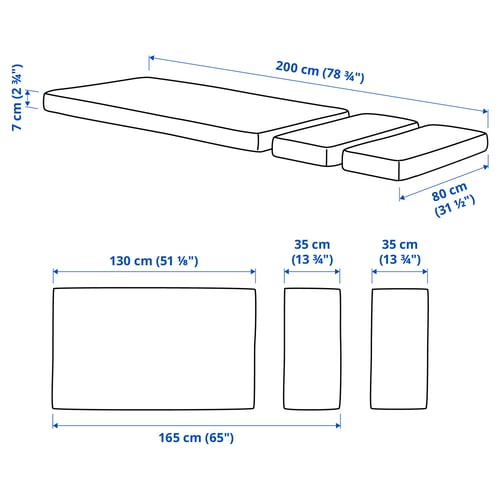 PLUTTEN مرتبة أسفنجية لسرير قابل للتمديد, 80x200 سم