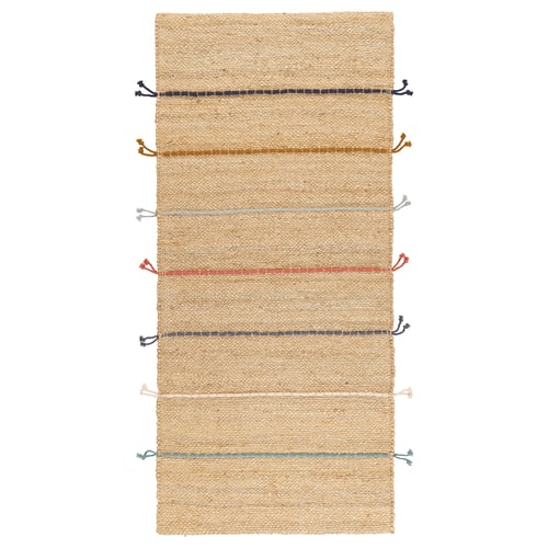 RAKLEV سجادة، غزل مسطح, صناعة يدوية طبيعي/عدة ألوان, 70x160 سم