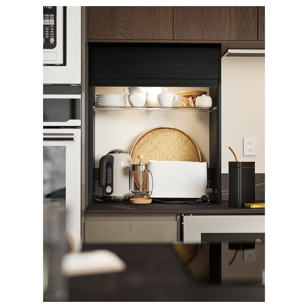 RUNSBÄCK لوحة حائط حسب الطلب, أسود/بني مطفي شكل المرمر/بورسلين عالي الضغط, 1 م²x2.0 سم