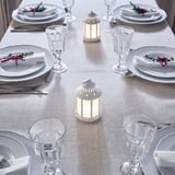STRÅLA فانوس LED, يعمل بالبطارية أبيض, 13 سم