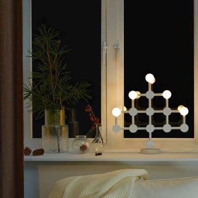 STRÅLA مصباح طاولة LED, أبيض, 47 سم