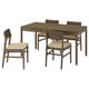 TONSTAD / SKANSNÄS طاولة و 4 كراسي, بني قشرة سنديان/بني زان, ‎150x80 سم‏