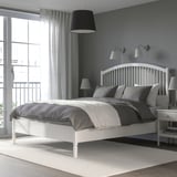 TYSSEDAL هيكل سرير, أبيض/Lindbåden, ‎160x200 سم‏