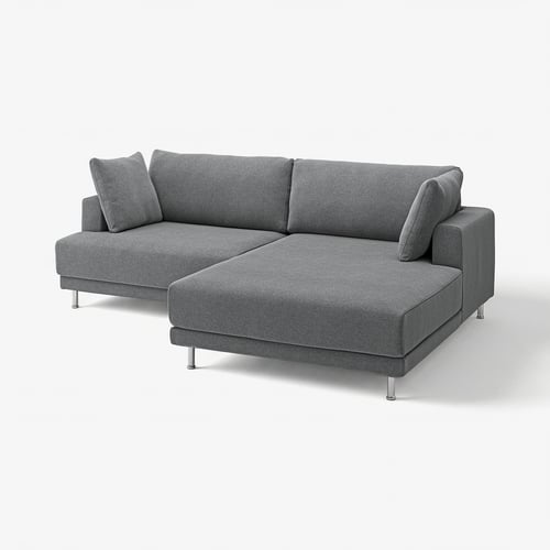 UPPÅKRA وحدة كنب بثلاث مقاعد, مع أريكة طويلة، يمين/Johanneshov رمادي غامق