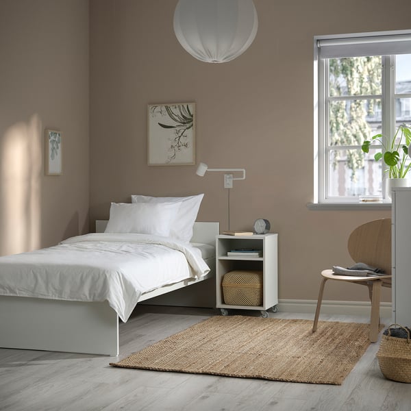 VIHALS هيكل سرير, أبيض/Lindbåden, 90x200 سم