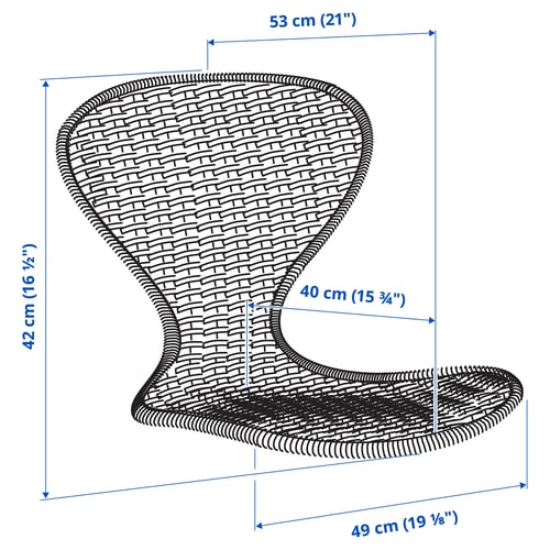 Illustration with measurements for the product: ÄLVSTA.