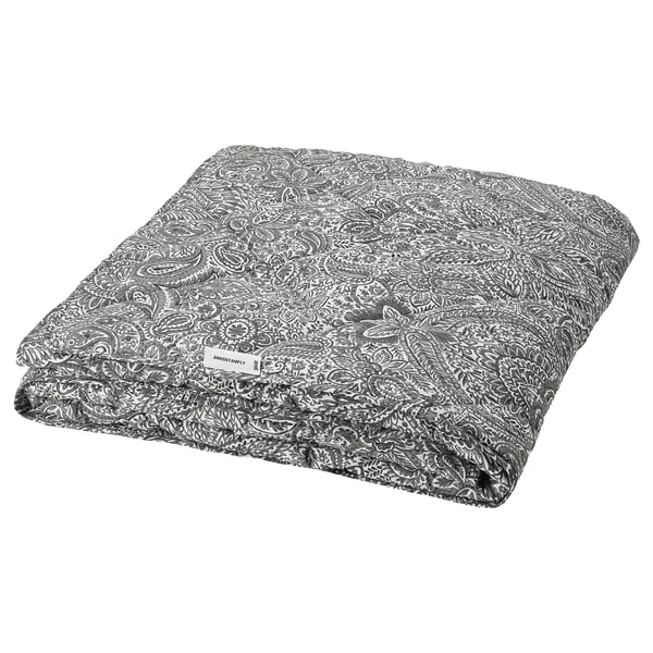ÄNGSSTAMFLY Duvet, light warm, grey/white, 240x220 cm