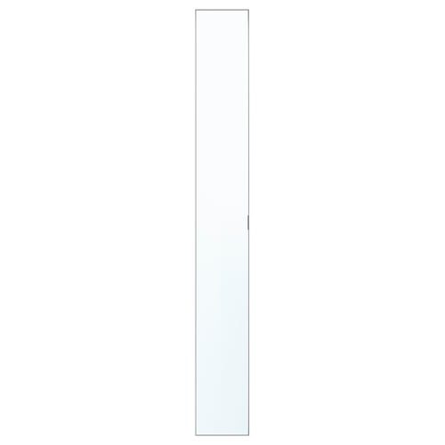 ÅHEIM mirror door; rectangular, silver, reflective glass, aluminium frame, soft-close hinges.