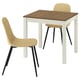 ÅLHULT / NORDMANSSKÄR Table and 2 chairs, beige/brown/Letafors yellow-beige black, 80x74 cm
