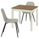 ÅLHULT / NORDMANSSKÄR Table and 2 chairs, beige/brown/Tonerud grey black, 80x74 cm
