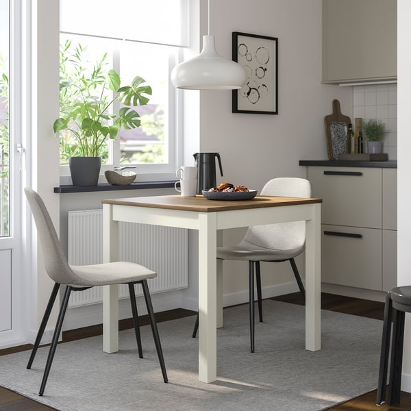 ÅLHULT / NORDMANSSKÄR Table and 2 chairs, beige/brown/Tonerud grey black, 80x74 cm