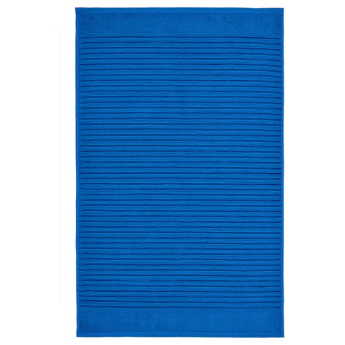 Bright blue rectangular ALSTERN bath mat, made from pure cotton terry, highly absorbent, fast-drying.