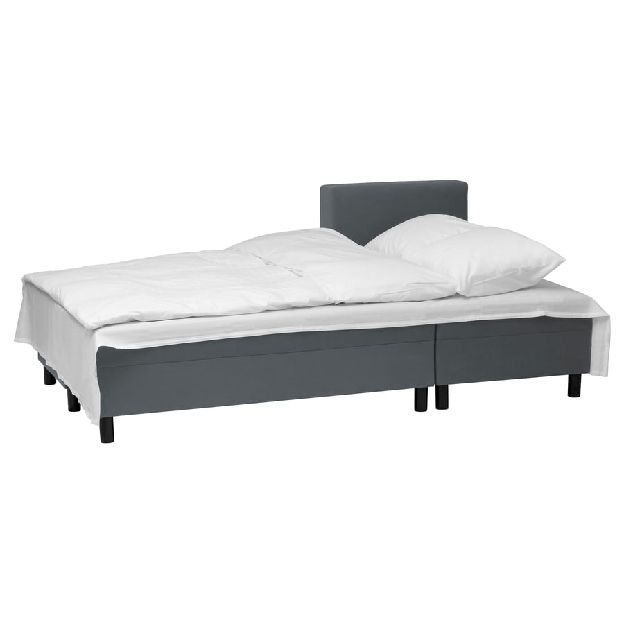ANGSTA Sofa bed with chaise longue, dark grey IKEA