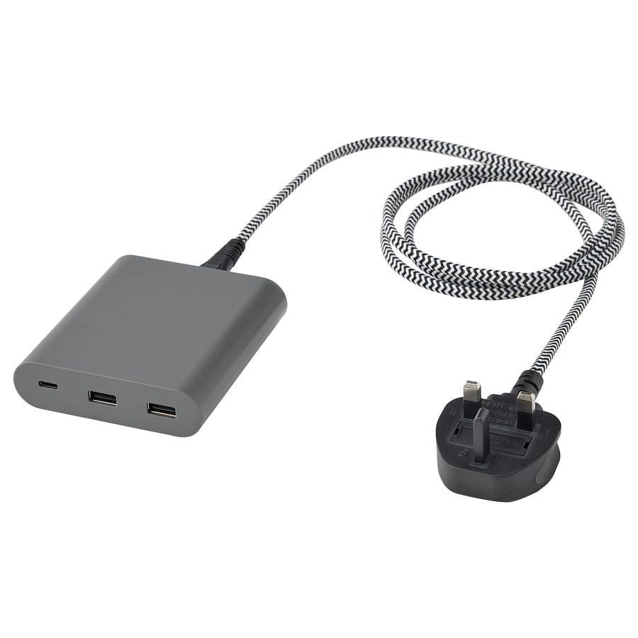 ÅSKSTORM 40W USB charger, dark grey IKEA