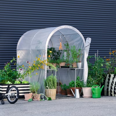 ASPAREN Greenhouse, transparent white, 123x190x190 cm