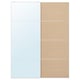 AULI / MEHAMN Pair of sliding doors, aluminium mirror glass/double sided white stained oak effect, 150x201 cm