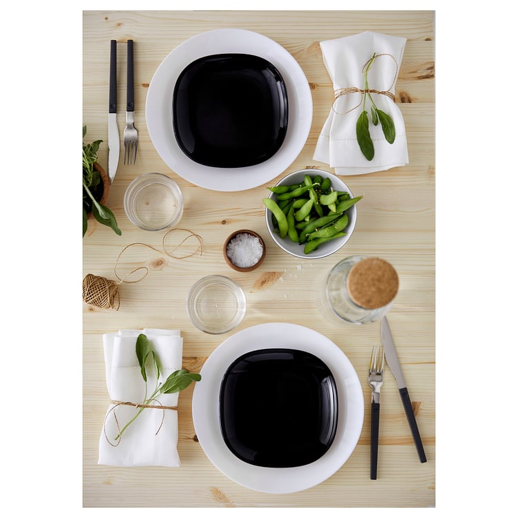 BACKIG side plate, black, 18x18 cm IKEA