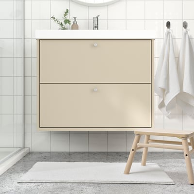 BACKMÅRA Bath mat, white, 50x80 cm