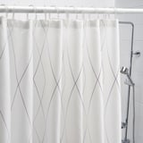 BASTSJÖN Shower curtain, white yellow/lilac, 180x200 cm