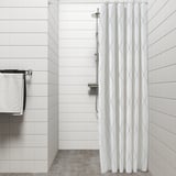 BASTSJÖN Shower curtain, white yellow/lilac, 180x200 cm