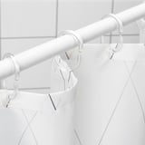 BASTSJÖN Shower curtain, white yellow/lilac, 180x200 cm