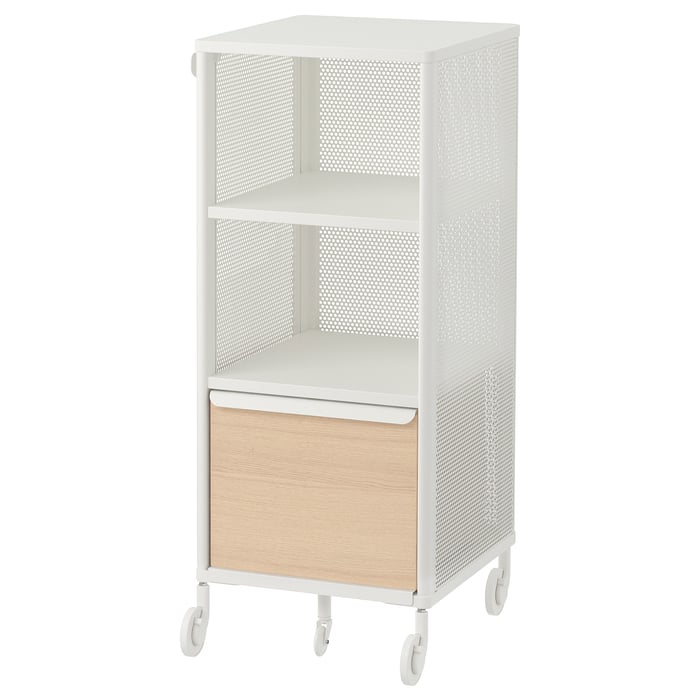 BEKANT storage unit on castors, mesh white, 41x101 cm IKEA