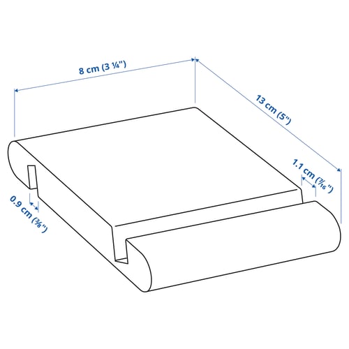 Illustration with measurements for the product: BERGENES.