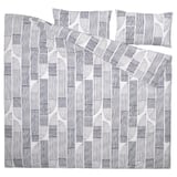 BERGKORSÖRT Duvet cover and 2 pillowcases, white/grey, 240x220/50x80 cm