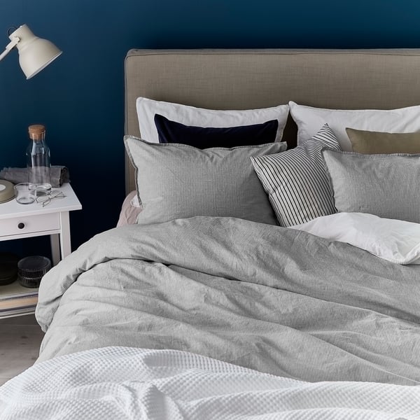 Buy Bergpalm Quilt Cover And 2 Pillowcases Grey Stripe Online