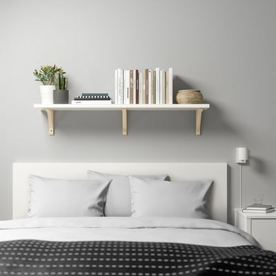 BERGSHULT / SANDSHULT Wall shelf, white/aspen, 120x30 cm