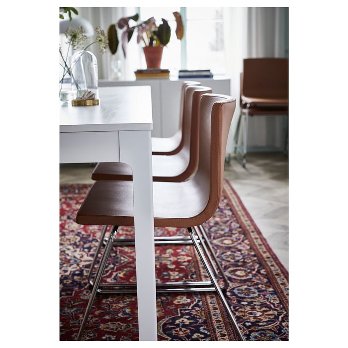 BERNHARD Chair, chromeplated/Mjuk goldenbrown IKEA